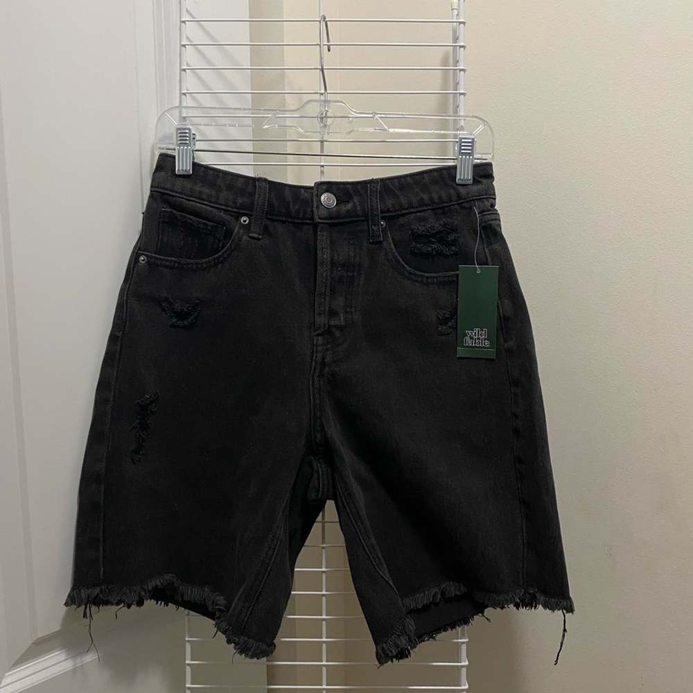 Wild Fable Black Distressed Denim Shorts